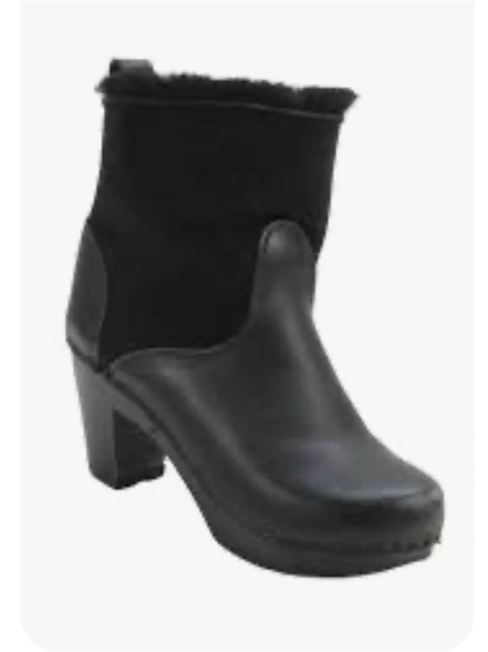 No 6 black and black 5 inch clog boot size 38